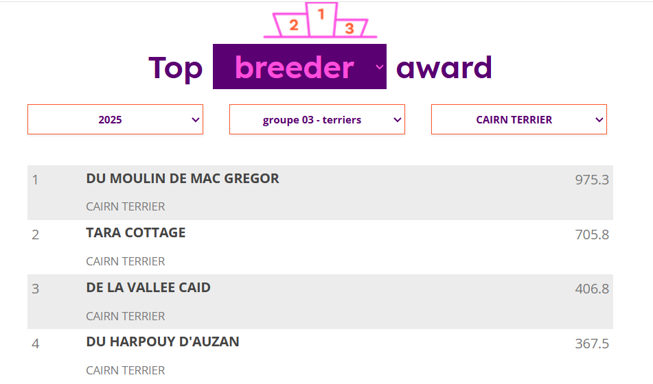 LE MOULIN DE MAC GREGOR MEILLEUR ELEVAGE DE CAIRN EN FRANCE POUR 2025